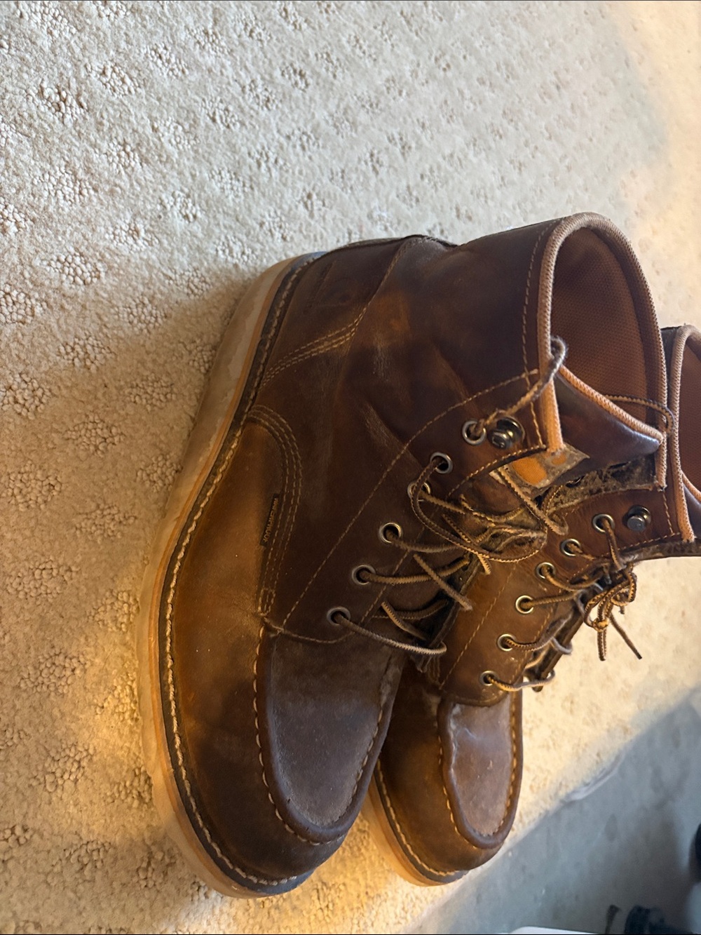 Carhartt Men's Dark Brown Lace-Up Work Boots. Waterproof 9.5 - Picture 4 of 11